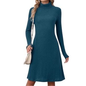 🔹Turtleneck Sweater Dress Long Sleeve Casual🔹